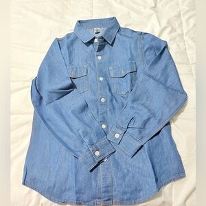 Boys Blue Denim Button-Up Shirt